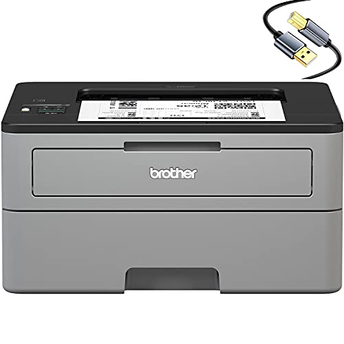 Brother Compact HL-L2350DWB Print Only Wireless Monochrome Laser Printer for Business Office, Auto Duplex Printing, 250-sheet Capacity, Amazon Dash Replenishment Ready, Tillsiy USB Printer Cable