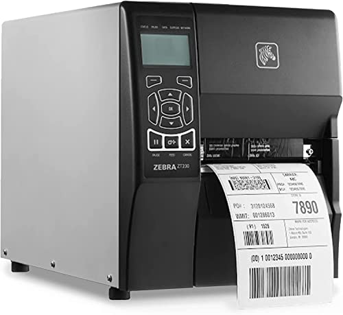 ZEBRA ZT230 300 dpi Thermal Transfer and Direct Thermal Industrial Label Printer - Ethernet, Serial and USB Connectivity - 4" Print Width, 6 IPS - ZT23043-T01200FZ, JTTANDS Printer_Cable