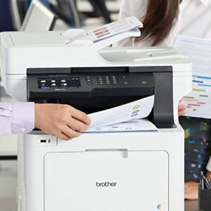 Brother Color MFC-L8900CDW Wireless All-in-One Laser Printer, White - Print Copy Scan Fax - 33 ppm, 2400 x 600 dpi, 5" Touchscreen LED, Auto Duplex Printing, 70-Sheet ADF, NFC, Ethernet