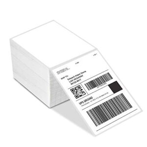 4×6 thermal direct shipping labels, shipping label printer paper ?fan-fold mailing labels for desktop label printer, self-adhesive compatible with zebra, rollo, dymo, munbyn, usps 4″ x 6″, 500-pack