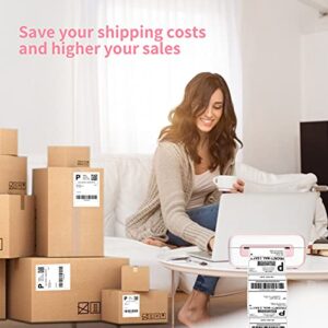 Shipping Label Printer, Itari High Speed 4x6 Thermal Label Makers for Shipping Packages, Small Desktop Sticker Printer for Home Business, Compatible with Amazon, Etsy, Ebay, USPS, Shopify, FedEx, Pink