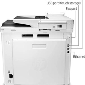 HP Laserjet Pro M479fdw All-in-One Wireless Color Laser Printer, White - Print Scan Copy Fax - 28 ppm, 600x600 dpi, 50-Sheet ADF, Auto Duplex Printing, Ethernet, Cbmou Printer＿Cable