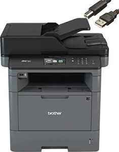 brother mfc-l5705dw business monochrome laser all-in-one printer, duplex printing, scan and copy, 1200 x 1200 dpi, 42ppm, 256mb, bundle with jawfoal printer cable