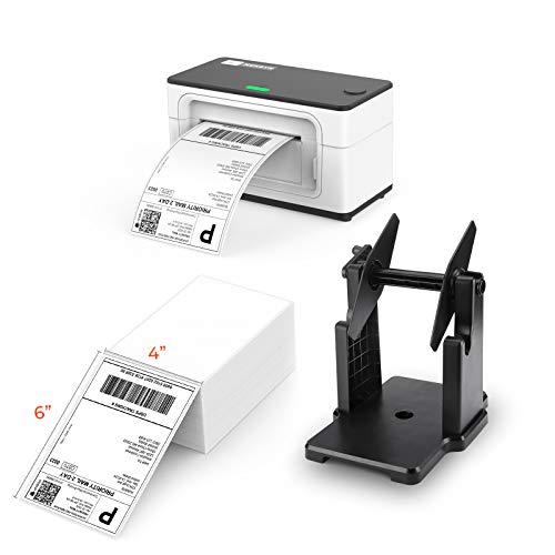 MUNBYN Shipping Label Printer, 4x6 Label Printer for Shipping Packages, External Rolls Label Holder