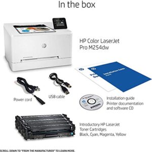 HP LaserJet Pro M254dw Wireless Color Laser Printer, Works with Alexa (T6B60A)