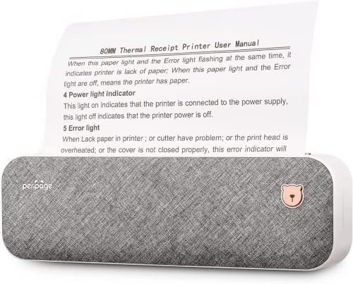 Buyounger Portable Printer, A4 Wireless Bluetooth Travel Printer, Portable Thermal Printer Compatible with Android and iOS, Mobile Printer Supports 2''/3''/4'' Papers Width