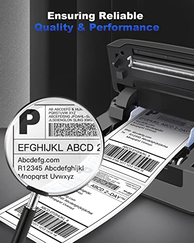 POLONO Shipping Label Printer Gray, 4x6 Thermal Label Printer for Shipping Packages, Commercial Direct Thermal Label Maker,Thermal Labels, 4"x 6" Direct Thermal Shipping Label (Pack of 1000