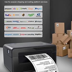 POLONO Shipping Label Printer Gray, 4x6 Thermal Label Printer for Shipping Packages, Commercial Direct Thermal Label Maker,Thermal Labels, 4"x 6" Direct Thermal Shipping Label (Pack of 1000