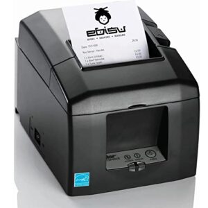 Star Micronics TSP654II (TSP650II Series) Ethernet Thermal Receipt Printer, Black - Ethernet Connectivity, 11.8 IPS, 203 dpi, 3.15" Max Print Width, Auto Cutter - YKGAV