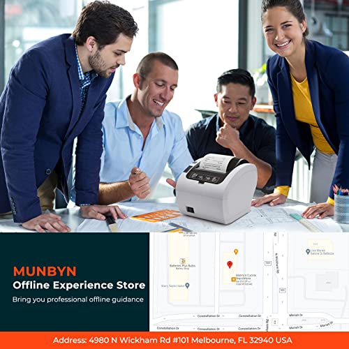 MUNBYN Receipt Printer, Thermal Receipt Printer Works with Windows Mac Chromebook Linux Cash Drawer, USB/Ethernet Port 80mm Printer for POS, High-Speed Auto-Cutter Wall Mount, ESC/POS, ITPP047