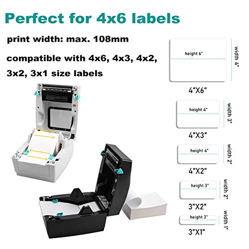 Shipping Label Printer for Shipping Packages, Desktop Thermal Label Printer for Small Business, Address Barcode Printer Compatible with UPS FedEx USPS Etsy Shopify Ebay DHL, Roll/Fanfold 4x6 Labels