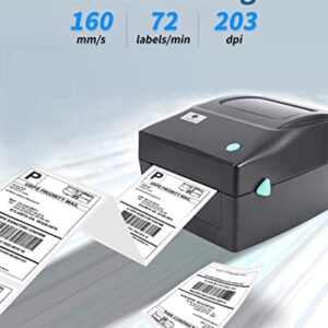 Shipping Label Printer for Shipping Packages, Desktop Thermal Label Printer for Small Business, Address Barcode Printer Compatible with UPS FedEx USPS Etsy Shopify Ebay DHL, Roll/Fanfold 4x6 Labels