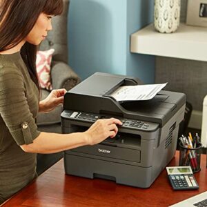 Brother MFC-L2690DW Monochrome Laser All-in-One Printer, Print Scan Copy Fax, Auto 2-Sided Printing, Wireless Connectivity, 26ppm, 250-sheet, Compatible with Alexa, Bundle with JAWFOAL Printer Cable