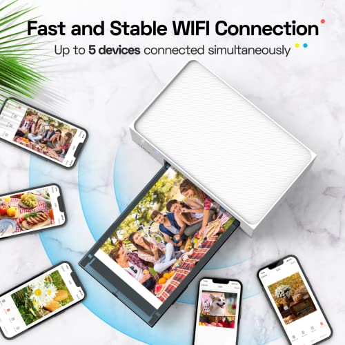 Liene 4x6'' Instant Photo Printer (Battery Edition) Bundle, 60-sheet, 2 Ink-Cartridge, Wireless Photo Printer for iPhone, Smartphone, Android, Computer, Dye Sublimation, Photo Printer for Travel, Home