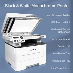 Pantum M7102DW Monochrome Wireless All-in-one ADF Multifunction Laser Printer, Auto Duplex, Copy＆Scan(W5G63B)