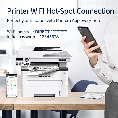 Pantum M7102DW Monochrome Wireless All-in-one ADF Multifunction Laser Printer, Auto Duplex, Copy＆Scan(W5G63B)