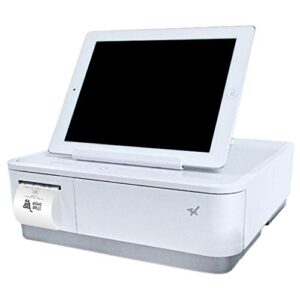 Star Micronics mPOP Integrated USB-C Lightning Receipt Printer & Cash Drawer with Tablet Stand - White