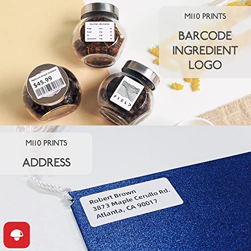 Phomemo M110 Label Printer - Bluetooth Portable Label Maker No Ink, Mini Barcode Label Printer for Retail, Address, Barcode, Home, for PC/Mac, iOS/Android with 3pack Most Used Labels, Snow White