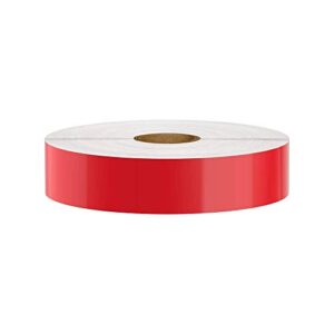 premium vinyl label tape for duralabel, labeltac, vnm signmaker, safetypro, viscom and others, red, 1″ x 150′