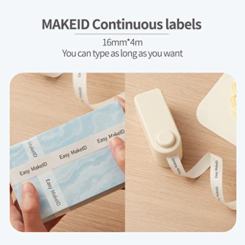MakeID HD(300dpi) Label Maker Machine with 4 Rolls Tape, Bluetooth Multifunction Label Printer Available for Smartphone, Smart Sticker Maker with Multiple Templates for Office Home Organization