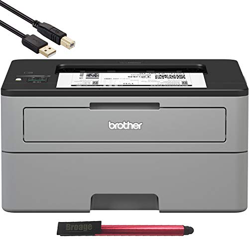 Brother Compact Monochrome Laser Printer, HL-L2350DW Wireless Printing, Duplex Two-Sided Printing, Business Office Bundle, Amazon Dash Replenishment Ready, BROAGE 6Ft USB Printer Cable