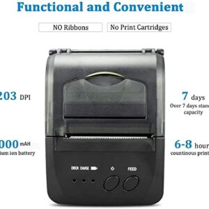 NETUM Bluetooth Receipt Printer, 58mm Mini Thermal POS Printer Portable Personal Bill Printer 2 inches for Restaurant Sales Retail Compatible with Android