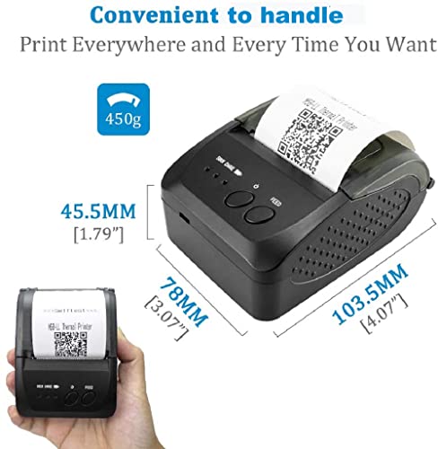 NETUM Bluetooth Receipt Printer, 58mm Mini Thermal POS Printer Portable Personal Bill Printer 2 inches for Restaurant Sales Retail Compatible with Android