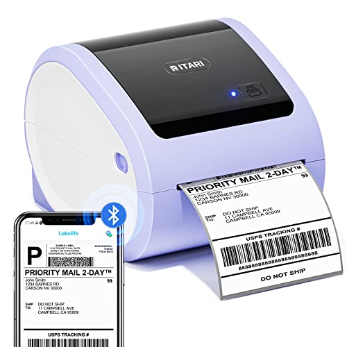 Bluetooth Shipping Label Printer 4X6 - Wireless Thermal Label Printer for Shipping Packages & Small Business - Thermal Shipping Label Printer Support with Phone, Compatible with Etsy , Shopify, UPS