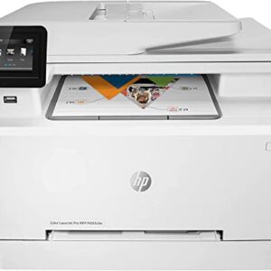 HP Color Laserjet Pro MFP M283cdw All-in-One Wireless Laser Printer, White - Print Scan Copy Fax - 22 ppm, 600 x 600 dpi, 8.5 x 14, 50-Sheet ADF, Auto Duplex Printing, Ethernet, Cbmoun Printer_Cable