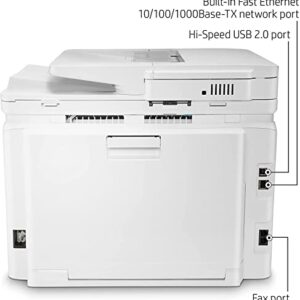 HP Color Laserjet Pro MFP M283cdw All-in-One Wireless Laser Printer, White - Print Scan Copy Fax - 22 ppm, 600 x 600 dpi, 8.5 x 14, 50-Sheet ADF, Auto Duplex Printing, Ethernet, Cbmoun Printer_Cable