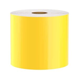premium vinyl label tape for duralabel, labeltac, vnm signmaker, safetypro, viscom and others, yellow, 4″ x 150′
