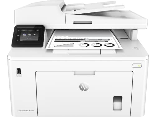 HP Laserjet Pro MFP M227fdw Wireless Monochrome All-in-One Laser Printer, Mobile Print&Copy&Scan&Fax, 1200x1200 dpi, 30ppm, Auto Duplex Print, 2.7" Color TS, Wi-Fi, Ethernet, Lanbertent Printer Cable