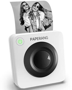 paperang p3 portable printer, 300 dpi thermal label printer, wireless bluetooth printer, supports 3-inch (80mm) inkless printing for labels, stickers, images, qr codes, and more – white