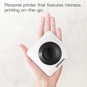 paperang P3 Portable Printer, 300 DPI Thermal Label Printer, Wireless Bluetooth Printer, Supports 3-Inch (80mm) Inkless Printing for Labels, Stickers, Images, QR Codes, and More - White