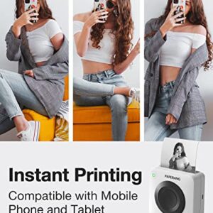 paperang P3 Portable Printer, 300 DPI Thermal Label Printer, Wireless Bluetooth Printer, Supports 3-Inch (80mm) Inkless Printing for Labels, Stickers, Images, QR Codes, and More - White