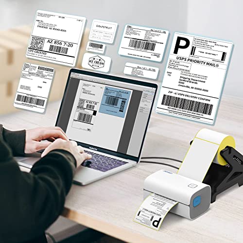 Jiose 4x6 Thermal Label Printer for Small Business - Shipping Label Maker for Postal Mailing Address