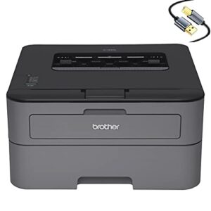 brother hl-l2300 monochrome laser printer with duplex printing for business office home – 2400 x 600 resolution – 27 ppm print speed, hi-speed usb 2.0, 250-sheet capacity, tillsiy usb printer cable