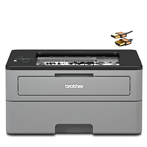 Brother HL-23 25DW Series Wireless Compact Monochrome Laser Printer - Mobile Printing - Auto Duplex Printing - USB Connectivity - Up to 26 Pages/min - 250 Sheets/tray - 1-line LCD Display + HDMI Cable