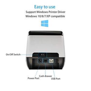 GAINSCHA Classic Thermal Receipt Printer, Small and Exquisite 58mm Printer Support Cash Drawer Application, Bluetooth+USB Connection [When You find Plug Isn't U.S Current Plug, pls Contact with us]