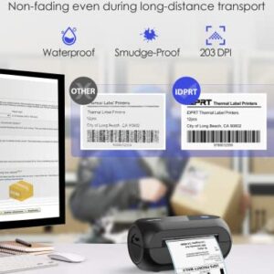 iDPRT Shipping Label Printer, 4×6 Thermal Label Printer for Shipping Packages, Desktop Label Maker w/HD & High-Speed Printing, Compatible with UPS, USPS, Shopify, Amazon, Ebay
