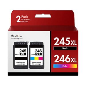 valuetoner supply 245xl 246xl ink cartridges replacement for canon ink cartridges 245 and 246 pg-243 cl-244 compatible with mx492 mx490 mg2420 mg2520 mg2522 mg2920 mg2922 mg3022 mg3029 (2-pack)