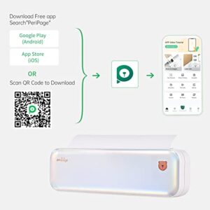 BISOFICE PeriPage Portable Printer, A4 Wireless Bluetooth Travel Printer, Portable Thermal Printer Compatible with Android and iOS, Support 2''/3''/4'' Paper Width, Mobile Printer (Rainbow Glossy)