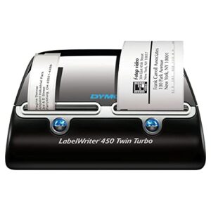 DYMO LabelWriter 450 Twin Turbo Direct Thermal Label Printer, Black - USB Connectivity Monochrome Barcode Label Maker - Print up to 71 Labels Per Minute, 300 x 600 dpi, 2.20" Maximum Print Width