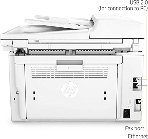 HP Laserjet Pro MFP M227fdw All-in-One Wireless NFC Monochrome Laser Printer - Print Scan Copy Fax -2.7" Touchscreen, 30 ppm, Auto Duplex Printing, 35-Sheet ADF, Ethernet, White, Cbmou Printer Cable