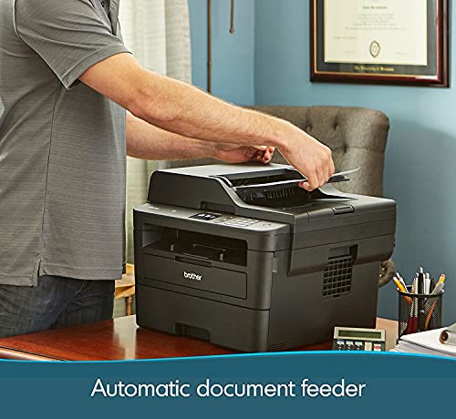 Brother MFC-L27 50DW Series Compact Monochrome Wireless All-in-One Laser Printer - Print Copy Scan Fax - Mobile Printing - NFC Printing - Auto Duplex Printing - ADF - Print Up to 36 ppm + HDMI Cable