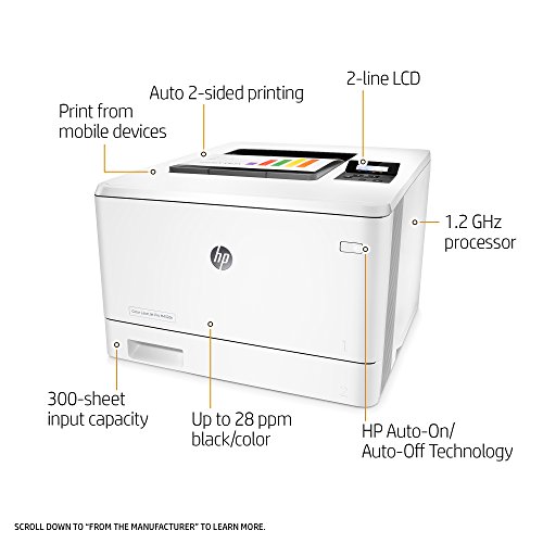 HP LaserJet Pro M452dn Color Laser Printer with Built-in Ethernet & Double-Sided Printing, Amazon Dash replenishment ready (CF389A)