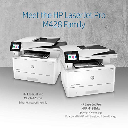 HP Laserjet Pro MFP M428fdn Monochrome Laser All-in-One Printer, Print Scan Copy Fax, Automatic 2-Sided Printing, 40 ppm, 250-sheet, 1200 x 1200 dpi, 512 MB, Bundle with JAWFOAL Printer Cable