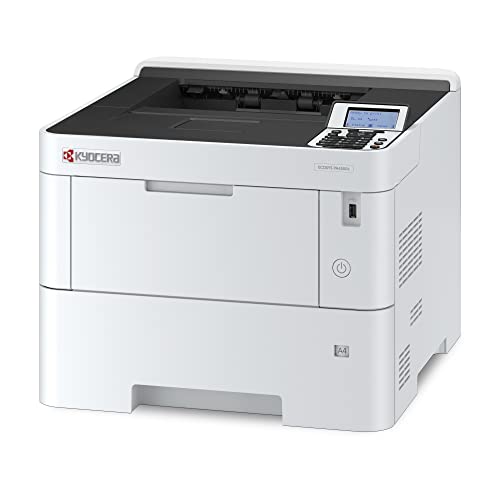 Kyocera ECOSYS PA4500x Monochrome Laser Printer, 47 ppm, 600 x 600 dpi and Up to Fine 1200 dpi, 600 Sheet Tray, 100 Sheet MPT, Duplex, 5 Line LCD w/Hard Key Panel, Gigabit Ethernet, USB, 512 MB