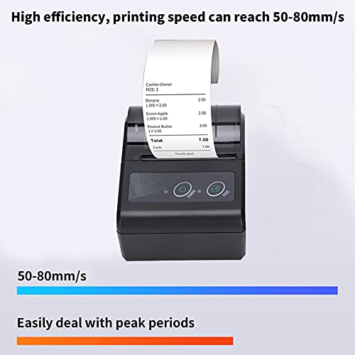 753 Bluetooth Receipt Printer,50 to 80mm/s Portable Thermal Pocket Printer,Compact Wireless Mobile Printer Thermal Receipt Printer,Compatible for iOS & Android(US)