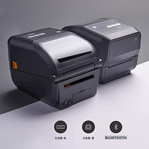 ZEBRA ZD421 300 dpi Thermal Transfer and Direct Thermal Desktop Barcode Label Printer - USB, USB Host and Bluetooth Connectivity - 4 IPS, 4.27" Max Print Width, Monochrome - JTTANDS